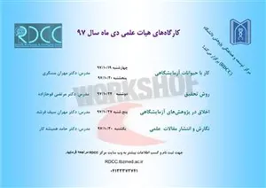 کارگاه های ویژه اعضاء هیات علمی دی ماه 97